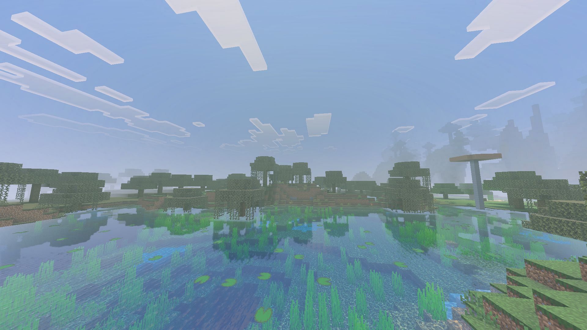 The new lighting and reflections overhaul the vanilla world completely (Image via Sportskeeda Gaming || Mojang Studios)